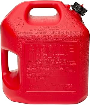 One 5 Gallon Natural Gas Containers ( Jerry Cans ) Storage Vessels Designed For The Safe Transport And Dispensing Of Flammable Fuels. ( Heavy-Duty Plastic ) Color-Coded: Red For Gasoline, Yellow For Diesel, And Blue For Kerosene Price ( $25.95 USD )