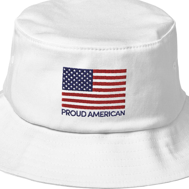 One Proud American Embroidered Bucket Hat Price ( $50.00 USD )