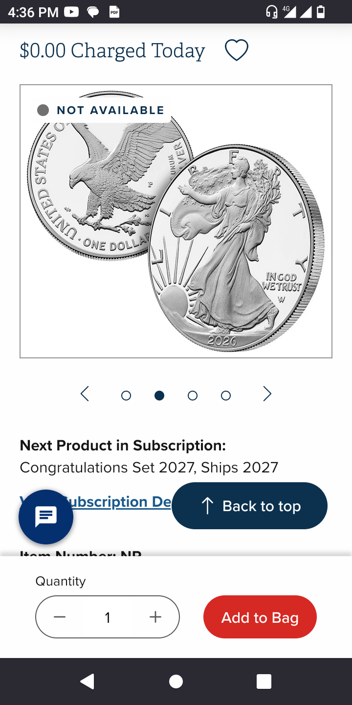 One 1 Oz American Eagle Physical Silver Coin $1 Face Value Price ( $55.00 USD )