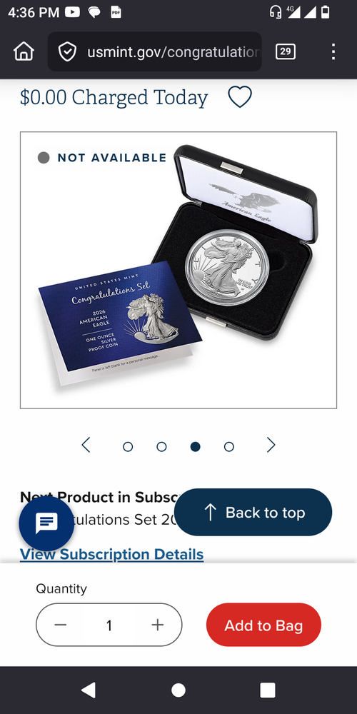 One 1 Oz American Eagle Physical Silver Coin $1 Face Value Price ( $55.00 USD )