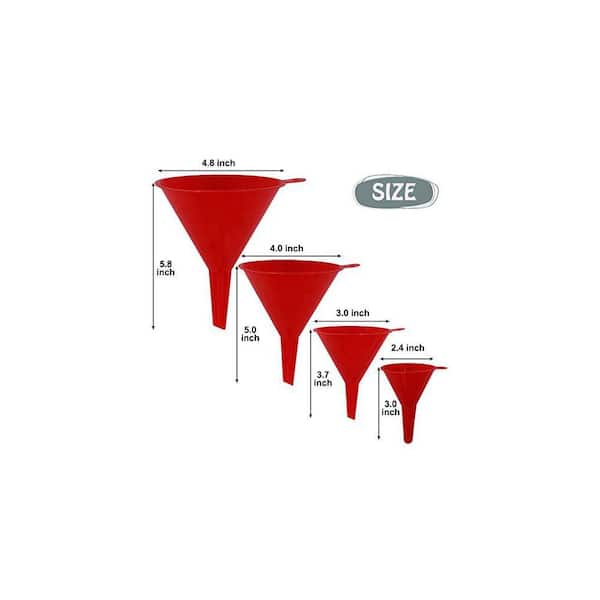 Flexible Plastic Oil Funnels Set of 5 Large Fuel Funnel With Hose For Automotive Gas Transfer To Cars, Boats, Trucks, Tools, Machines, Ect: Price ( $65.95 USD )