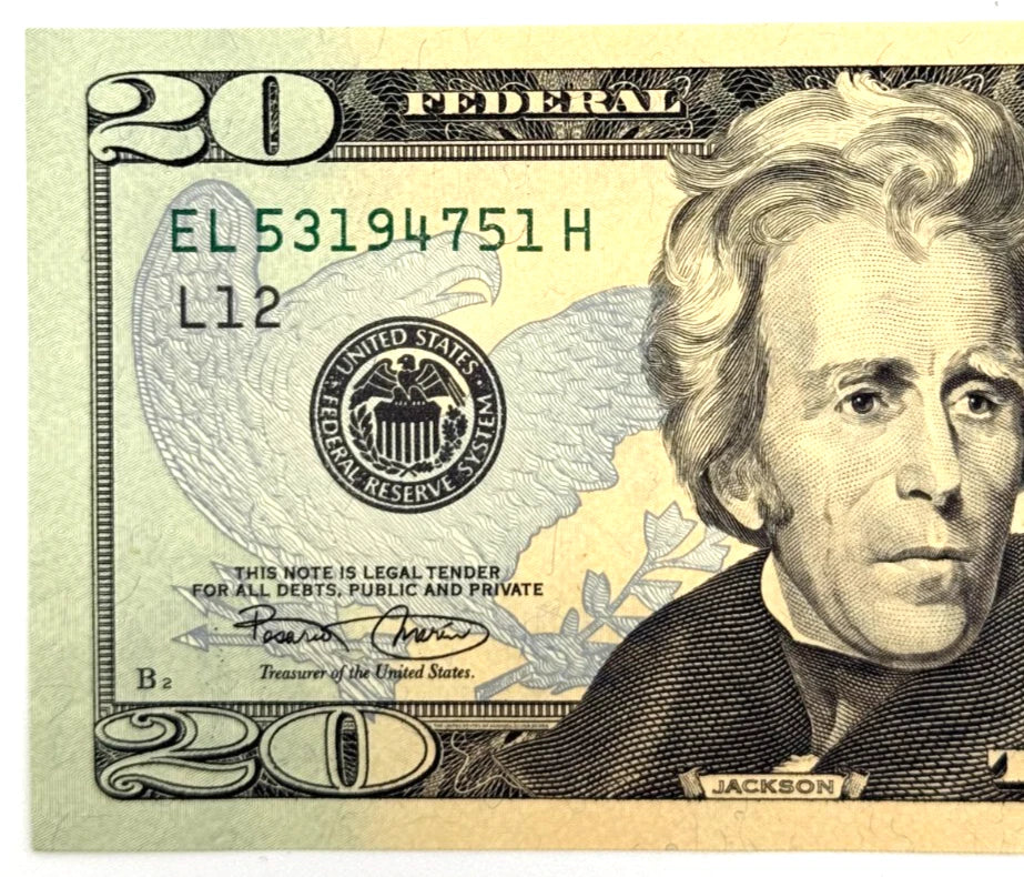 One United States Of America Physical Twenty Dollar Face Value Bill Price ( $22.00 USD )