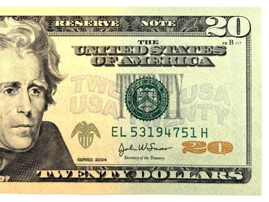 One United States Of America Physical Twenty Dollar Face Value Bill Price ( $22.00 USD )