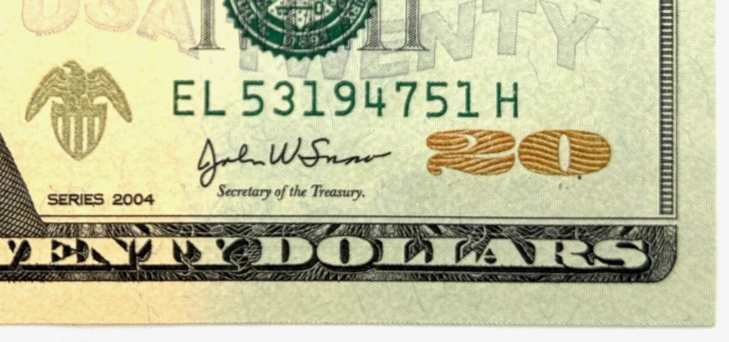One United States Of America Physical Twenty Dollar Face Value Bill Price ( $22.00 USD )