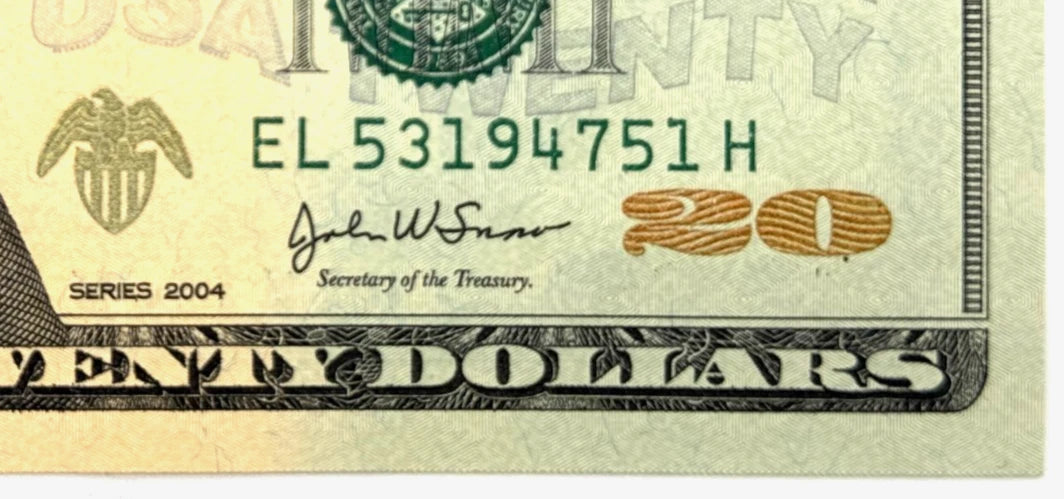 One United States Of America Physical Twenty Dollar Face Value Bill Price ( $22.00 USD )