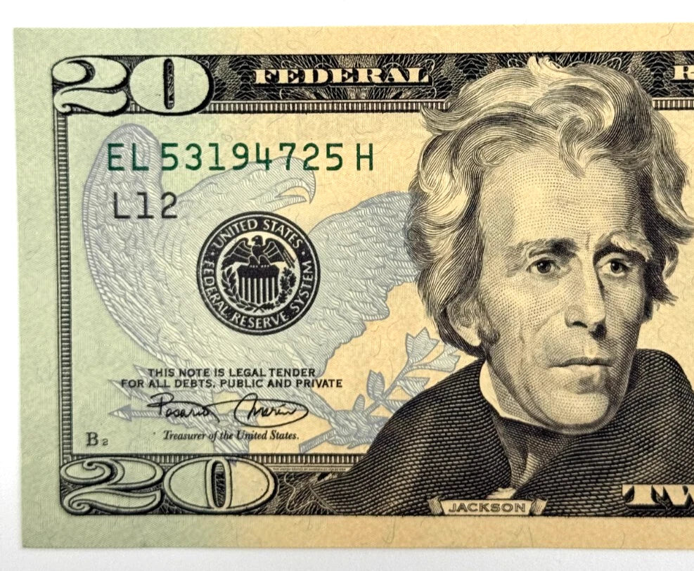 One United States Of America Physical Twenty Dollar Face Value Bill Price ( $22.00 USD )