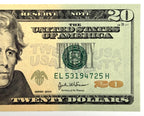 One United States Of America Physical Twenty Dollar Face Value Bill Price ( $22.00 USD )