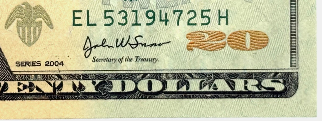 One United States Of America Physical Twenty Dollar Face Value Bill Price ( $22.00 USD )