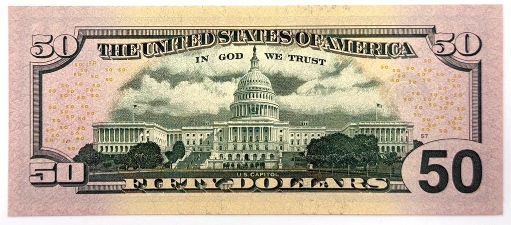 One United States Of America Physical Fifty Dollar Face Value Bill Price ( $55.00 USD )