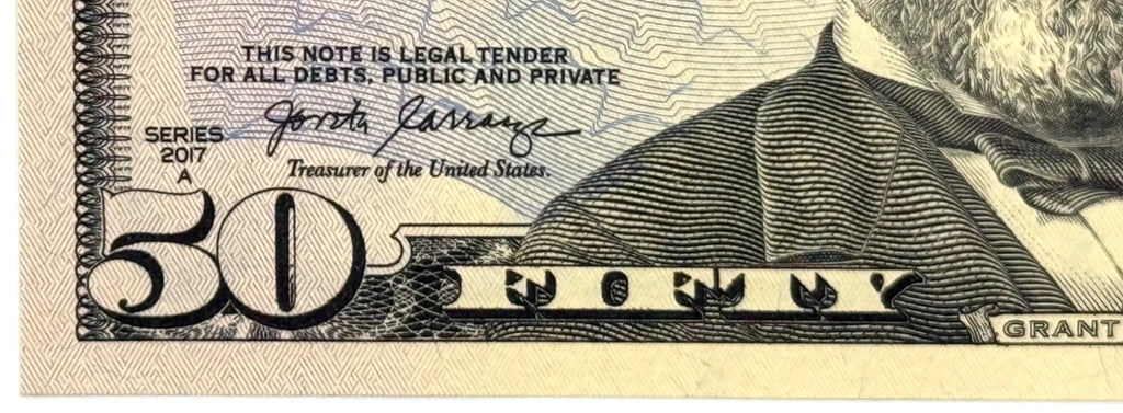 One United States Of America Physical Fifty Dollar Face Value Bill Price ( $55.00 USD )