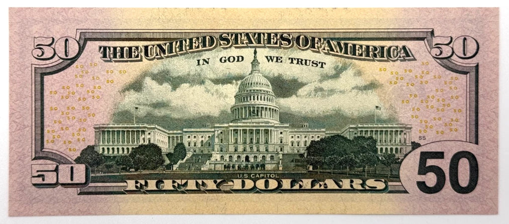 One United States Of America Physical Fifty Dollar Face Value Bill Price ( $55.00 USD )