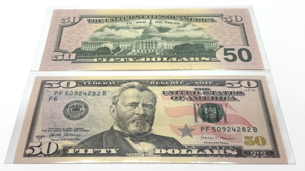One United States Of America Physical Fifty Dollar Face Value Bill Price ( $55.00 USD )