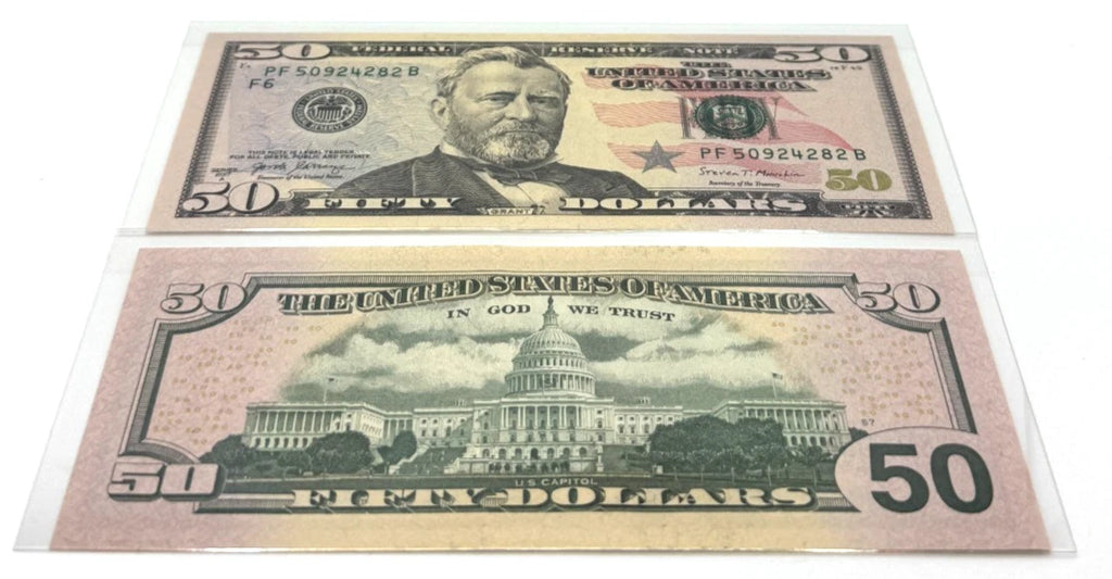 One United States Of America Physical Fifty Dollar Face Value Bill Price ( $55.00 USD )