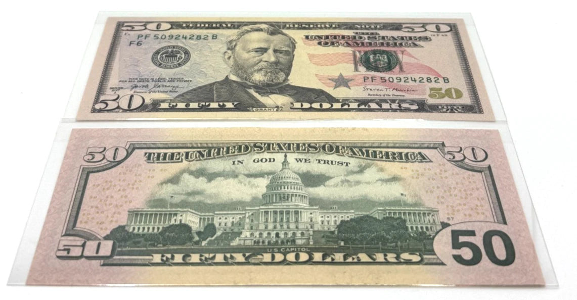 One United States Of America Physical Fifty Dollar Face Value Bill Price ( $55.00 USD )