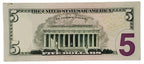 One United States Of America Physical Five Dollar Face Value Bill Price ( $5.50 USD )