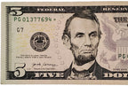 One United States Of America Physical Five Dollar Face Value Bill Price ( $5.50 USD )