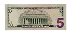 One United States Of America Physical Five Dollar Face Value Bill Price ( $5.50 USD )