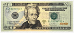 One United States Of America Physical Twenty Dollar Face Value Bill Price ( $22.00 USD )
